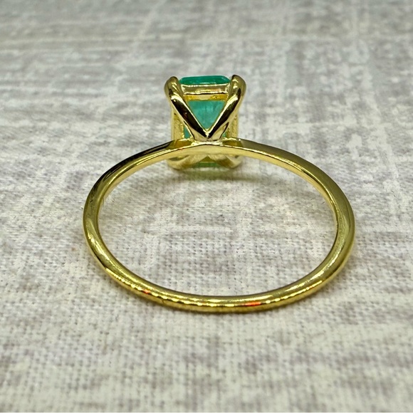 NWT Gold Plated Sterling Silver Lab Tourmaline Ring, Size 7 - Picture 3 of 4